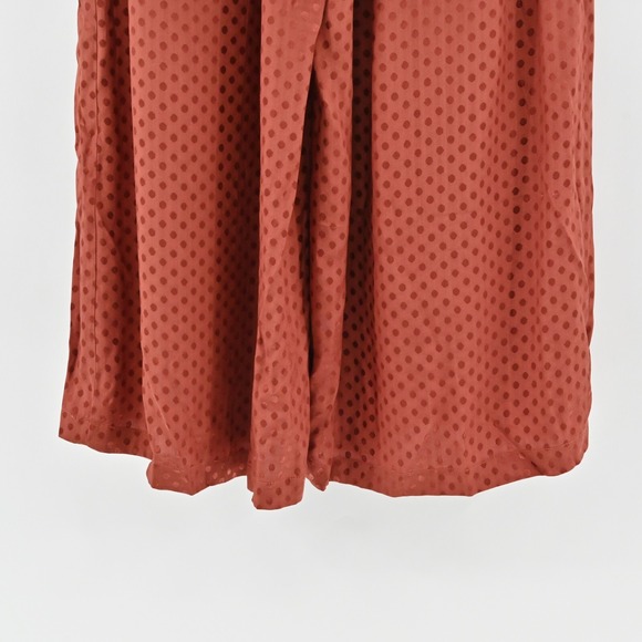 ANTHROPOLOGIE Wide Leg Pants Womens Size S Dolan Rust Polka Dot Crop Pull On - Picture 10 of 12